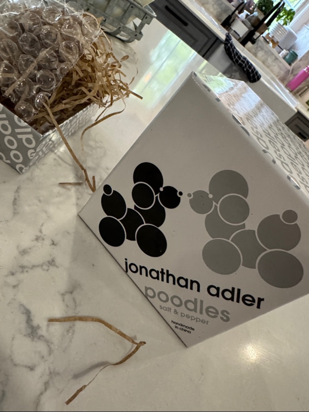Jonathan Adler poodles balloon Salt & Pepper Shaker Set - Black and White NWT - Picture 3 of 7